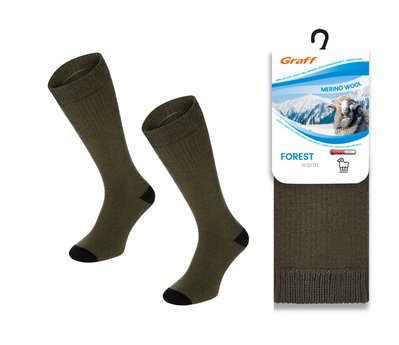 Шкарпетки утеплені з вовни меріноса Forest WARM зимові - коричнево-оливковий - 35-38 056 фото